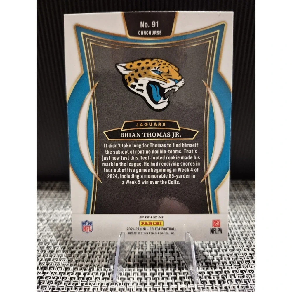 2024 Panini Select Concourse Brian Thomas Jr. #91 Red & Yellow Shock Prizm‎ (RC)